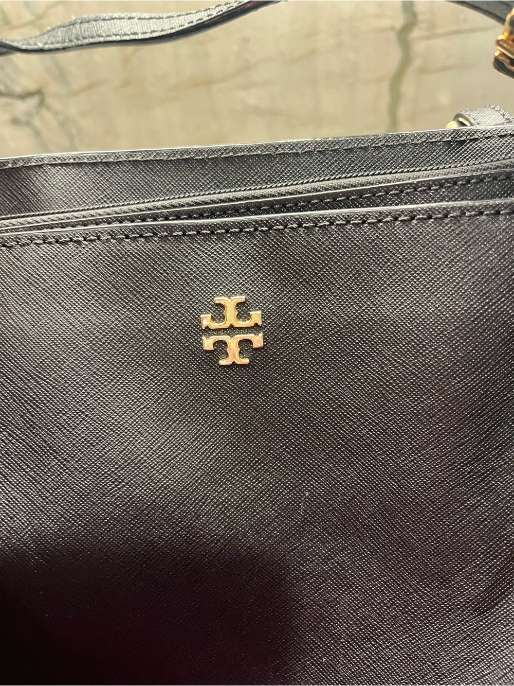 Tory Burch Black Logo-Print Interior Shoulder Bag